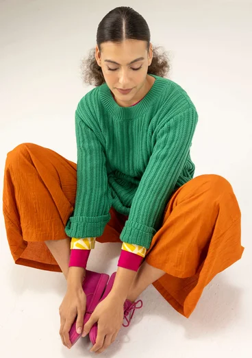 Pull "Midori" en coton biologique - émeraude foncé