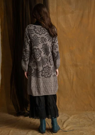 Gemustertes Strickkleid „Anila“ aus Bio-Baumwolle - eisengrau