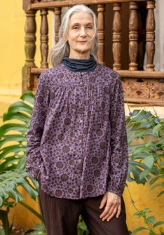 Blouse "Marianne" en coton biologique - lilas-gris