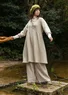 Webkleid aus Öko-Baumwolle (Mandelmilch S)
