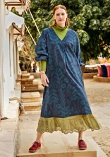 Robe "Seaweed" en coton biologique tissé - indigo foncé
