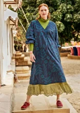 Robe "Seaweed" en coton biologique tissé - indigo foncé