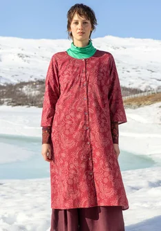 “Denali” woven organic cotton dress - pomegranate