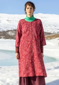 “Denali” woven organic cotton dress - pomegranate