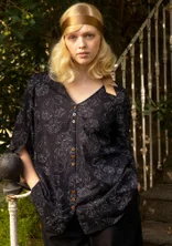 “Lily” woven organic cotton tunic - black