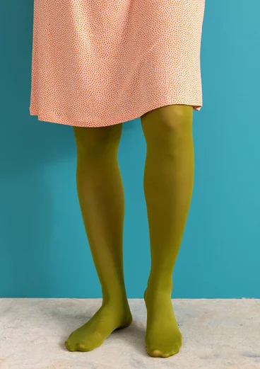 Einfarbige Strumpfhose aus Recycling-Polyamid - grünpfeffer