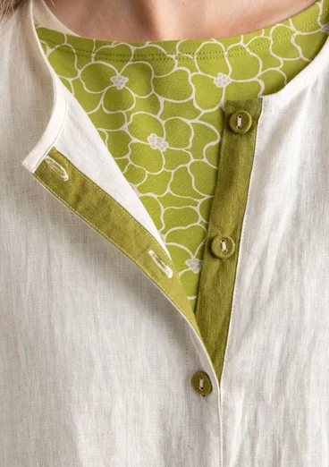 Woven linen dress - light ecru