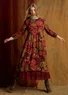 Gemustertes Kleid „Kiara“ aus Viskose (aubergine L)