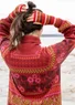Tunique "Borealis" en maille de coton biologique et recyclé/laine (rouge agate S)