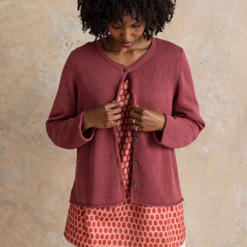 Vest van gerecycled katoen - zachtrood