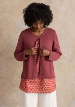 Recycled cotton cardigan - dusty red