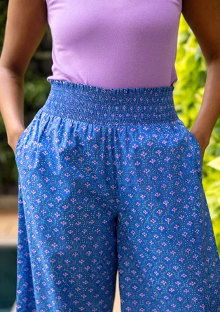 “Neela” woven organic cotton trousers - brilliant blue