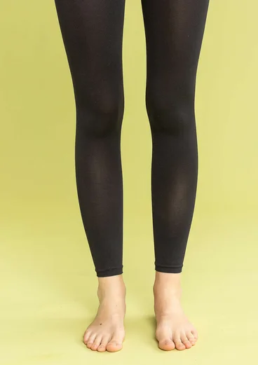 Einfarbige Leggings aus Recycling-Polyamid - schwarz