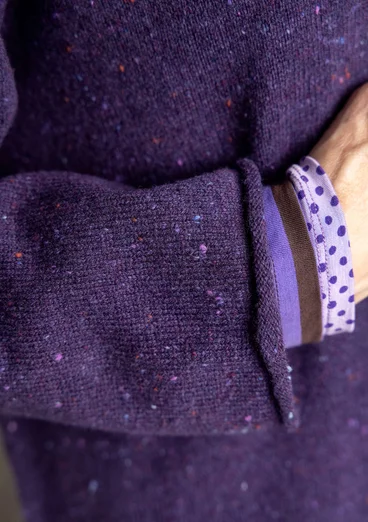 Nubby sweater in a lambswool blend - blackberry/melange