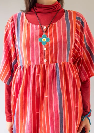 “Violet” woven dress in cotton/silk - bright red