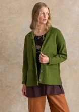 Knitted blazer crafted from felted organic wool - pesto/melange