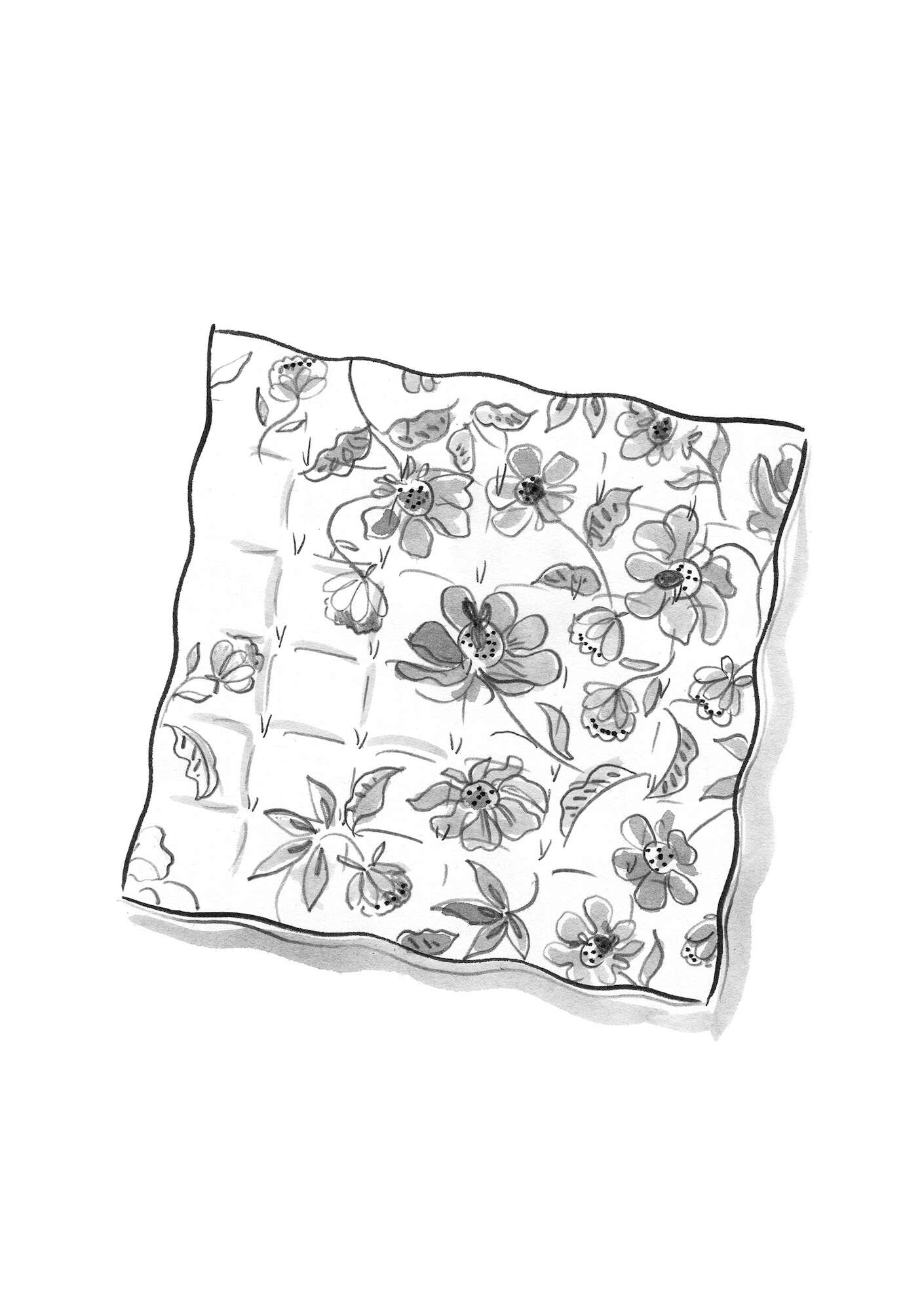 “Bloom” seat cushion in organic cotton eggshell