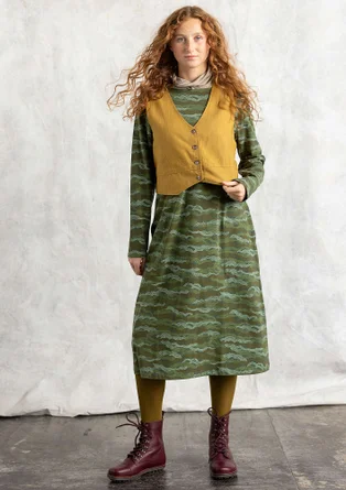 Jerseykleid „Mona“ aus Bio-Baumwolle/Elasthan - waldgrün-gemustert