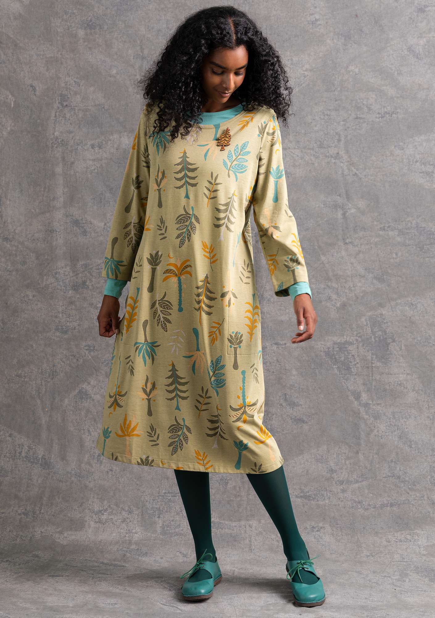 “Forest” jersey dress in organic cotton/modal timothy thumbnail