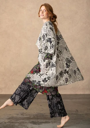 Kimono "Ayaka" en coton biologique - plumes