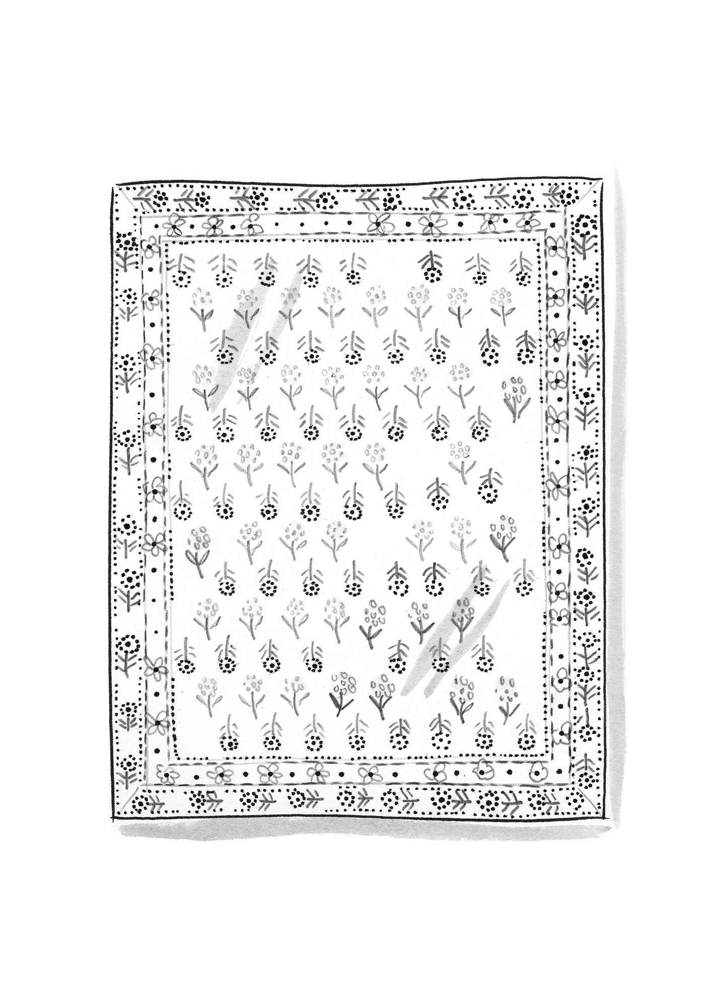 “Chai” tablecloth in organic cotton indigo