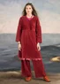 Velour dress in organic cotton/recycled polyester/spandex (agate red M)