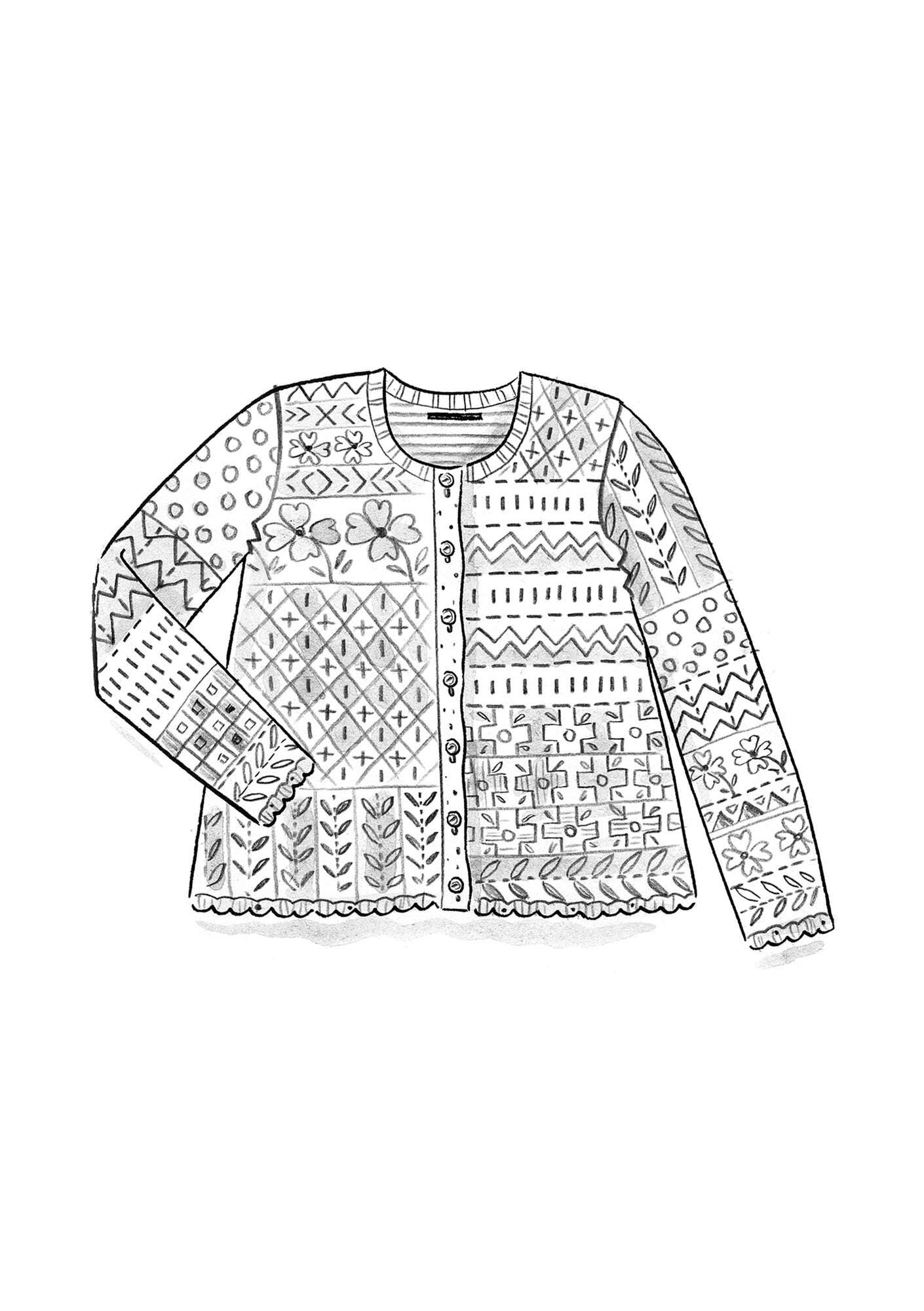 Edith” cardigan in linen/recycled and organic cotton