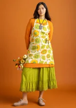 “Sunflower” apron in organic cotton/linen - ljus0SP0sand