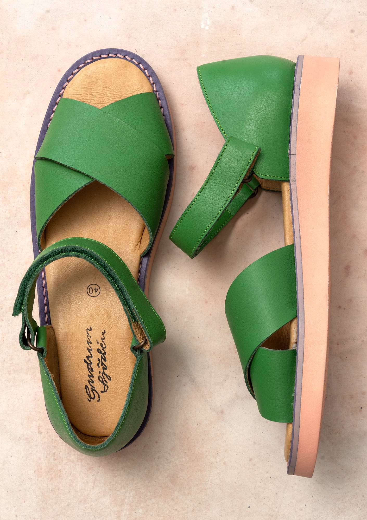 Sandaler i nappa lotusgrønn thumbnail