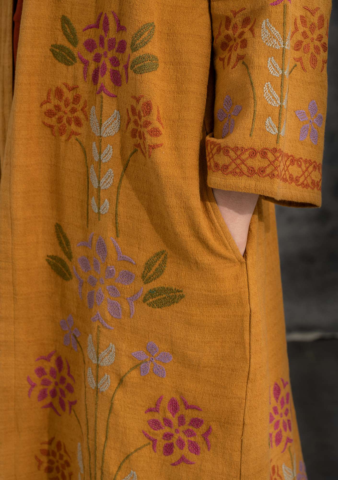 “Dahlia” organic cotton kimono mustard thumbnail