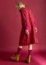 Woven “Asta” dress in linen (fig/patterned XS)