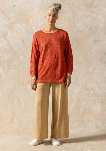 Pointelle sweater in linen/recycled linen -