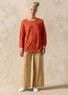 Pointelle sweater in linen/recycled linen (brick M)