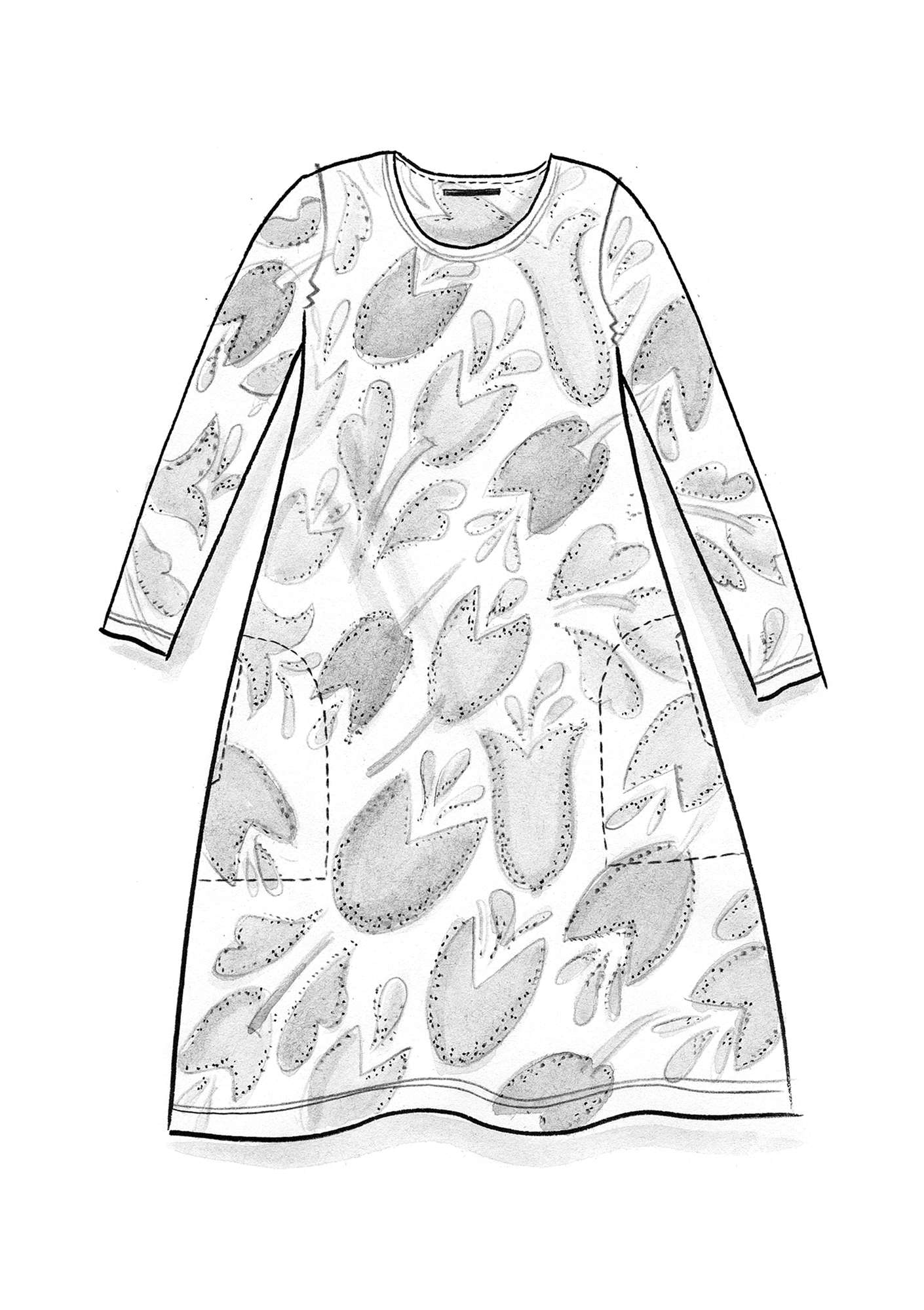 Robe ”Botanica” en jersey de modal curry