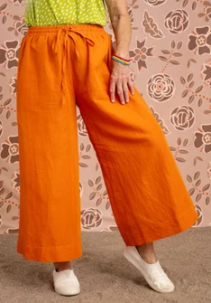 “Amber” woven pants in organic cotton/linen - masala