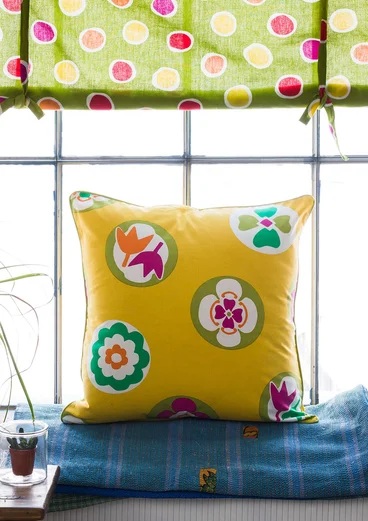 Coussin "Nippori" en écocoton - cytise