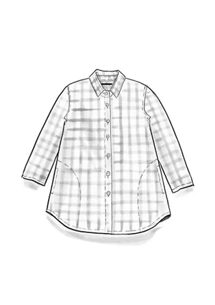 “Lovisa” patterned organic cotton/linen shirt - terracotta