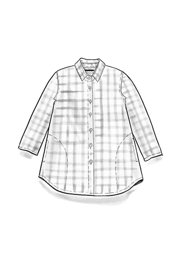 “Lovisa” patterned organic cotton/linen shirt - terracotta