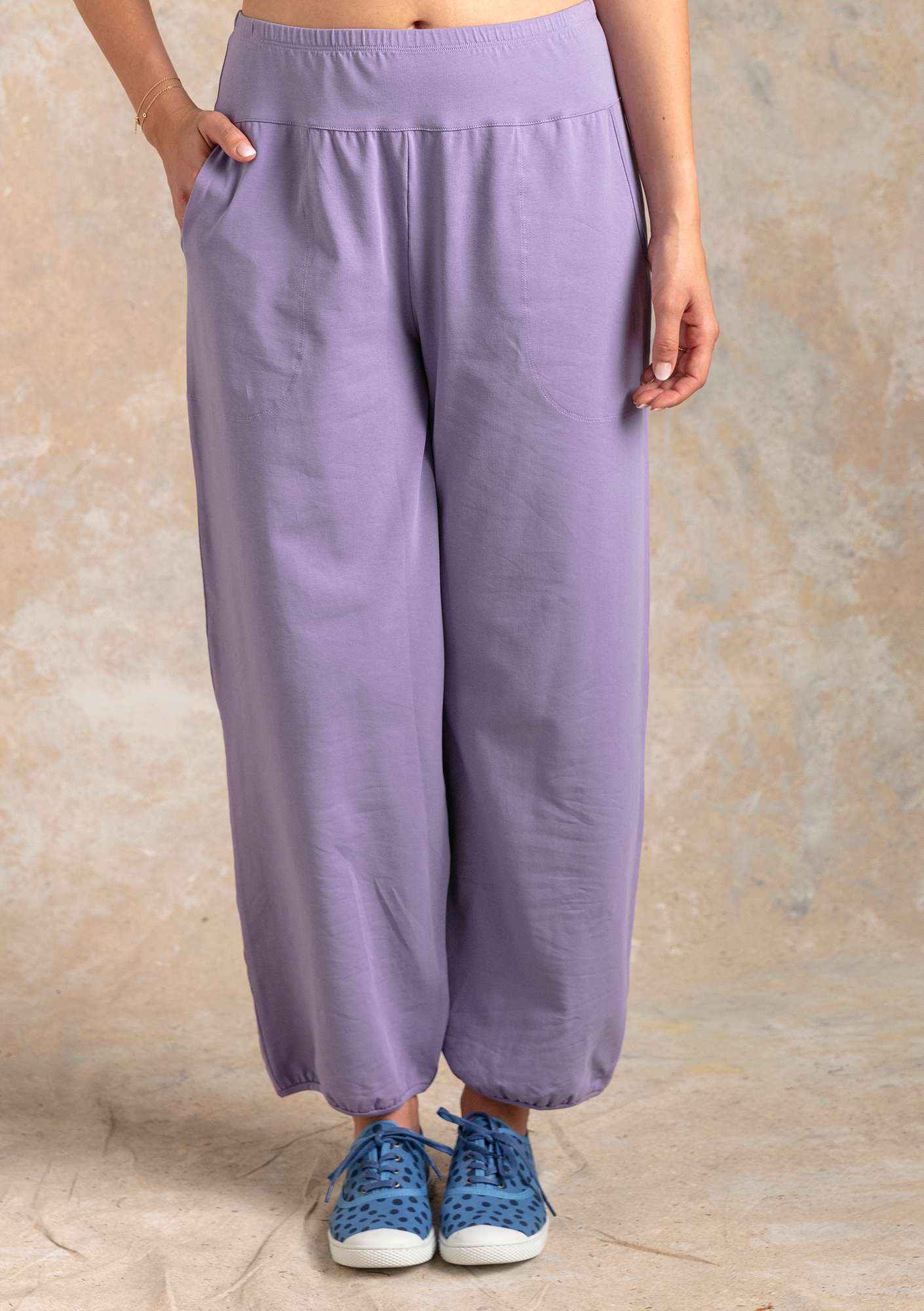 Puff pants in organic cotton/spandex hyacinth thumbnail