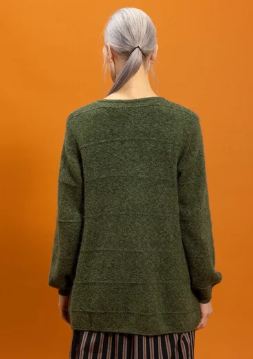 Cardigan in alpaca blend - pine/melange