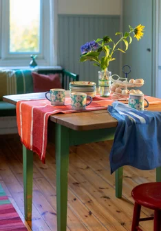 “Ira” organic cotton table runner - copper