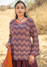 Pullover „Rose“ aus Recycling-Baumwolle - malve-gestreift