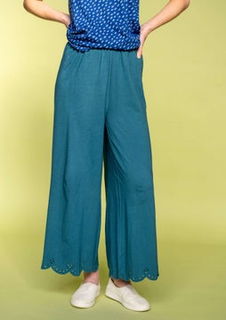 Solid-colour trousers light petrol blue
