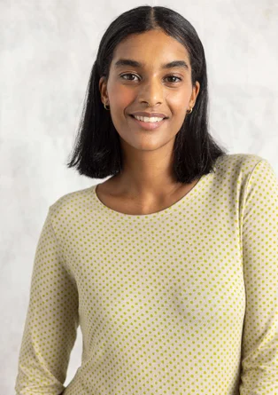 “Tina” lyocell/elastane jersey top - natural/patterned