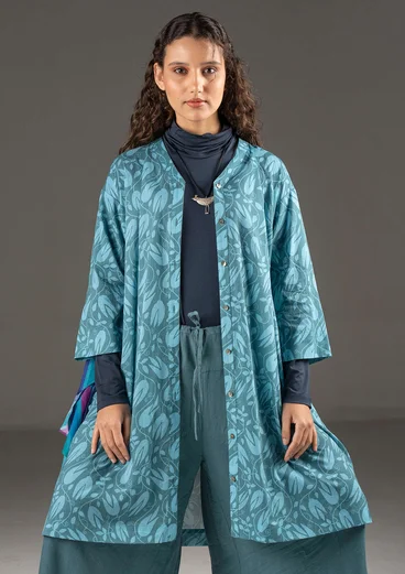 Robe "Kelly" en coton biologique tissé - vert de Vérone/motif