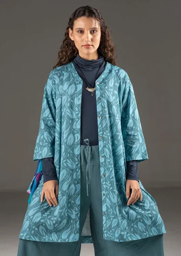 Robe "Kelly" en coton biologique tissé - vert de Vérone/motif