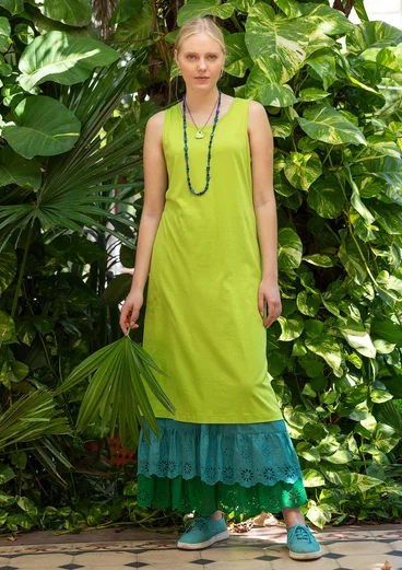 Solid-colored jersey dress in organic cotton/modal - tropical green