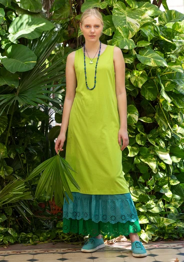 Solid-colored jersey dress in organic cotton/modal - tropical green