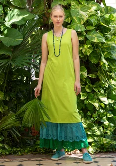 Robe unie en jersey de coton biologique/modal - vert tropical