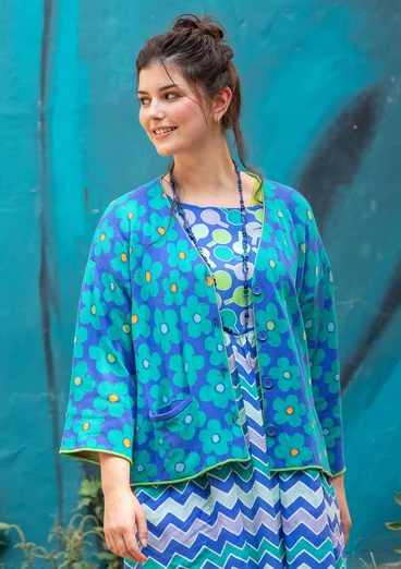 Cardigan "Polli" i økologisk bomuld - brillantblå